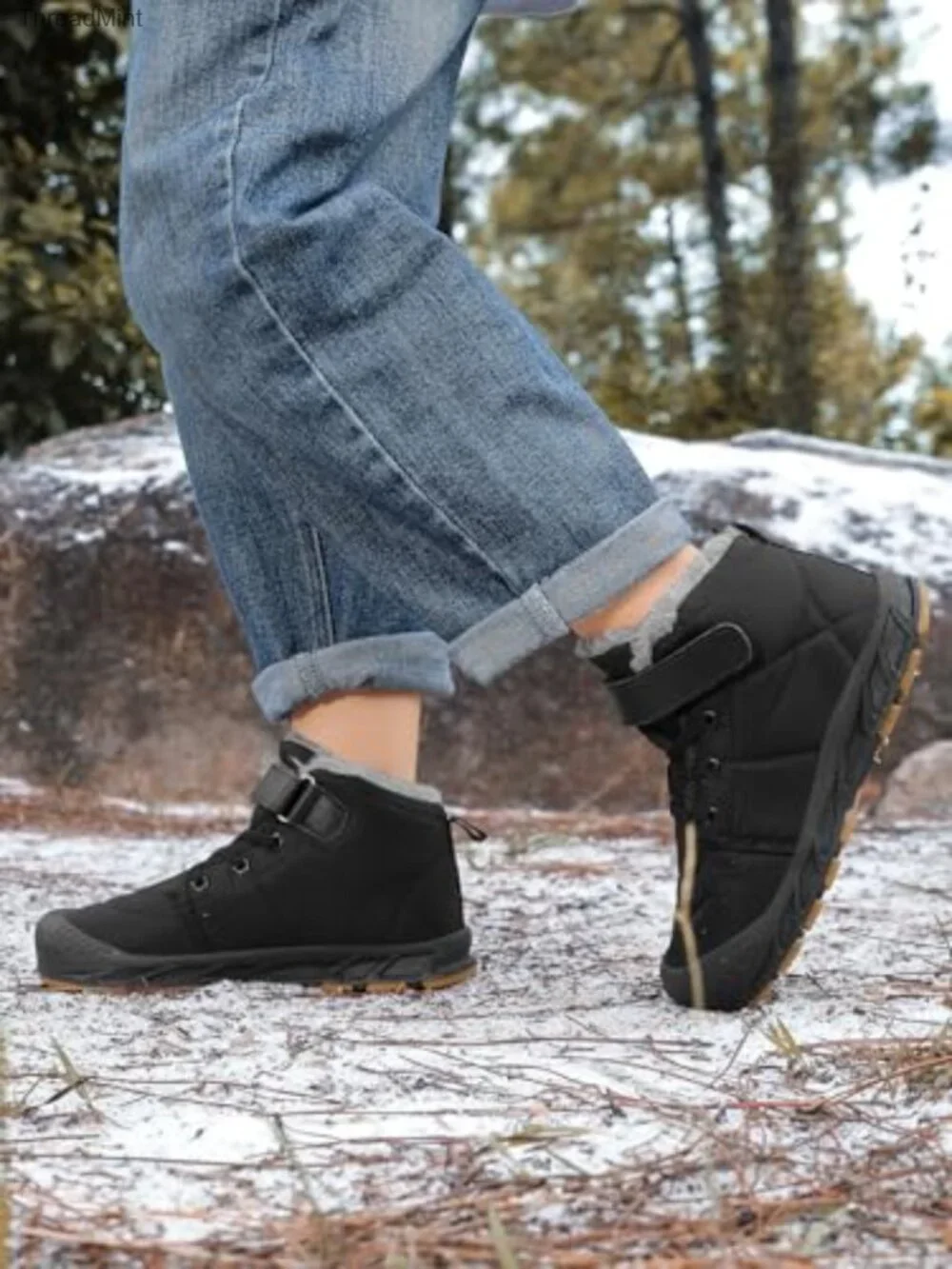 Boys Girls Waterproof Winter Snow Boots Non-Slip Ankle Boots
